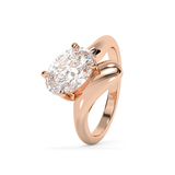 Oval Solitaire Curved Shank Lab Grown Diamond Engagement Ring