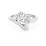 Oval Solitaire Curved Shank Lab Grown Diamond Engagement Ring