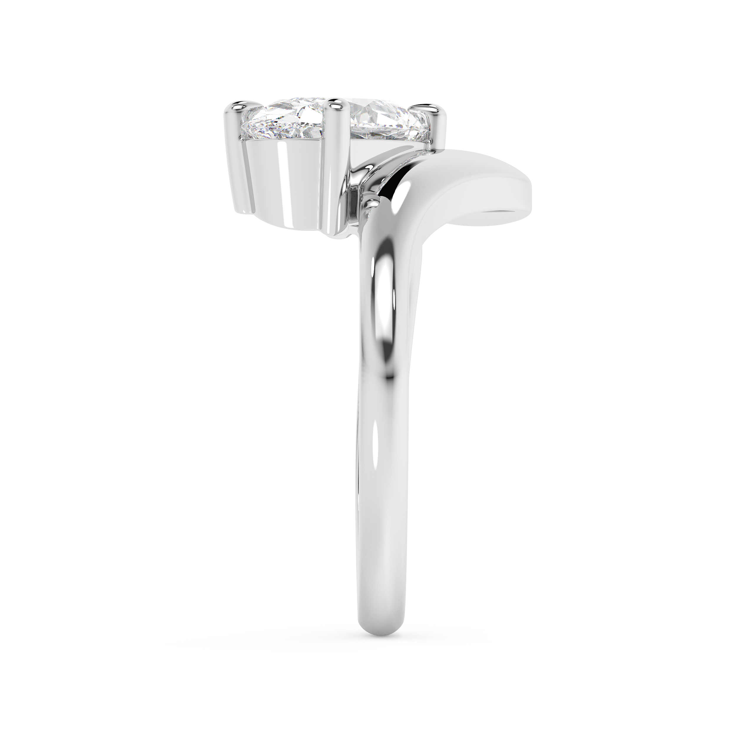 Oval Solitaire Curved Shank Lab Grown Diamond Engagement Ring