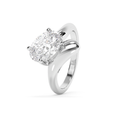 Oval Solitaire Curved Shank Lab Grown Diamond Engagement Ring