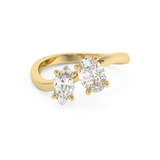 1.25 TCW Oval & Marquise Solitaire Lab Grown Diamond Engagement Ring