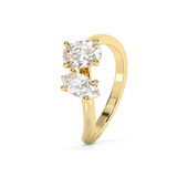 1.25 TCW Oval & Marquise Solitaire Lab Grown Diamond Engagement Ring