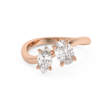 1.25 TCW Oval & Marquise Solitaire Lab Grown Diamond Engagement Ring