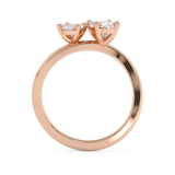 1.25 TCW Oval & Marquise Solitaire Lab Grown Diamond Engagement Ring
