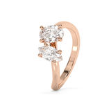 1.25 TCW Oval & Marquise Solitaire Lab Grown Diamond Engagement Ring