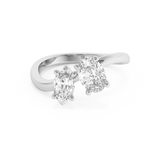 1.25 TCW Oval & Marquise Solitaire Lab Grown Diamond Engagement Ring