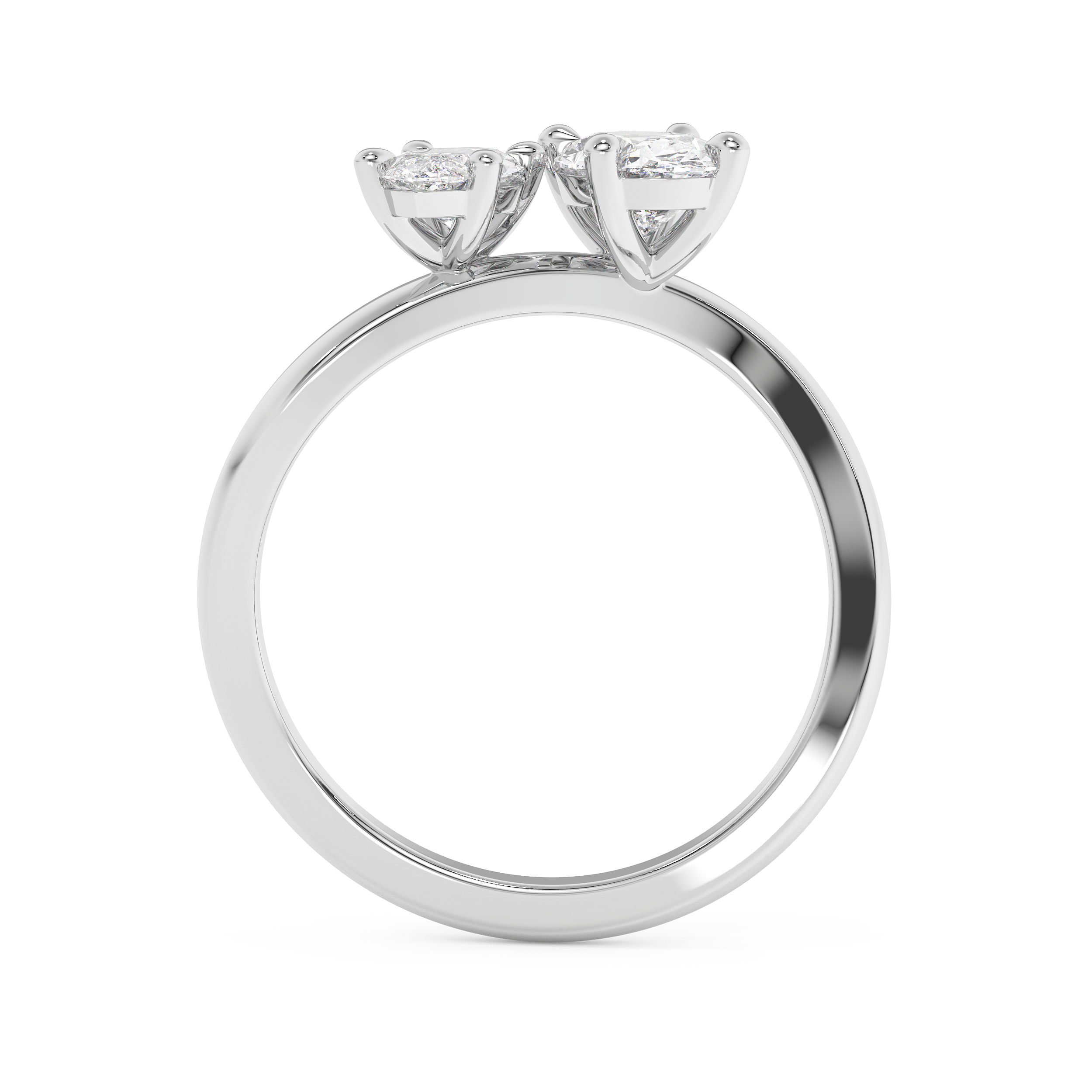 1.25 TCW Oval & Marquise Solitaire Lab Grown Diamond Engagement Ring