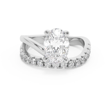 Oval Pave Curved Shank Lab Grown Diamond Engagement Ring