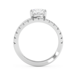 Oval Pave Curved Shank Lab Grown Diamond Engagement Ring