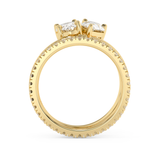 1.5 TCW Oval & Pear Toi Et Moi Pave Lab Grown Diamond Engagement Ring