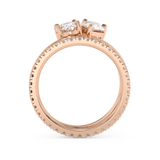 1.5 TCW Oval & Pear Toi Et Moi Pave Lab Grown Diamond Engagement Ring