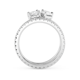 1.5 TCW Oval & Pear Toi Et Moi Pave Lab Grown Diamond Engagement Ring