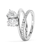 1.5 TCW Oval & Pear Toi Et Moi Pave Lab Grown Diamond Engagement Ring