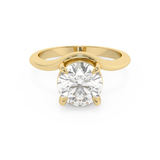 Round Solitaire Curved Shank Lab Grown Diamond Engagement Ring