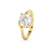 Round Solitaire Curved Shank Lab Grown Diamond Engagement Ring