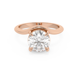 Round Solitaire Curved Shank Lab Grown Diamond Engagement Ring