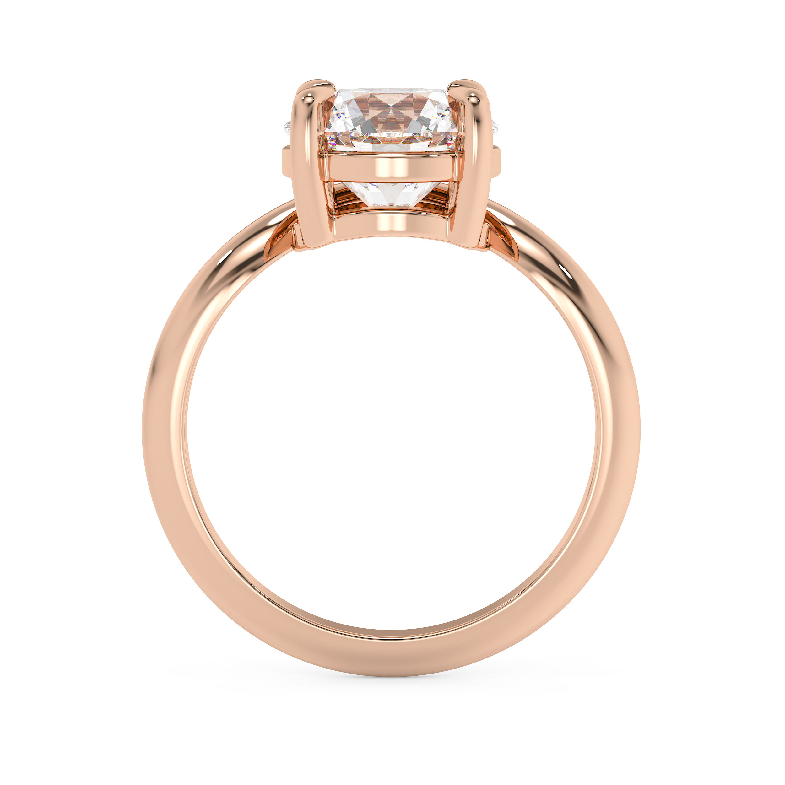 Round Solitaire Curved Shank Lab Grown Diamond Engagement Ring