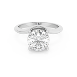 Round Solitaire Curved Shank Lab Grown Diamond Engagement Ring