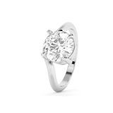 Round Solitaire Curved Shank Lab Grown Diamond Engagement Ring