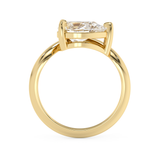 East West Pear Solitaire Curved Shank Lab Grown Diamond Engagement Ring