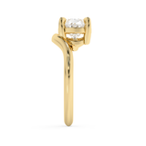 East West Pear Solitaire Curved Shank Lab Grown Diamond Engagement Ring