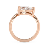 East West Pear Solitaire Curved Shank Lab Grown Diamond Engagement Ring