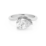 East West Pear Solitaire Curved Shank Lab Grown Diamond Engagement Ring