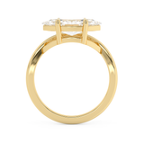 East West Marquise Solitaire Curved Shank Lab Grown Diamond Engagement Ring