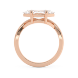 East West Marquise Solitaire Curved Shank Lab Grown Diamond Engagement Ring