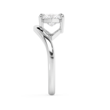 East West Marquise Solitaire Curved Shank Lab Grown Diamond Engagement Ring