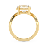 East West Oval Solitaire Curved Shank Lab Grown Diamond Engagement Ring