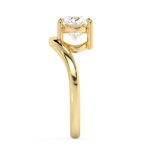East West Oval Solitaire Curved Shank Lab Grown Diamond Engagement Ring