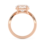 East West Oval Solitaire Curved Shank Lab Grown Diamond Engagement Ring
