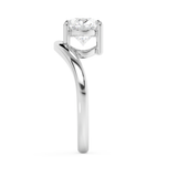 East West Oval Solitaire Curved Shank Lab Grown Diamond Engagement Ring