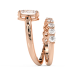 Oval Pave Curved Shank Lab Grown Diamond Engagement Ring