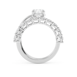 Oval Pave Curved Shank Lab Grown Diamond Engagement Ring