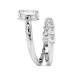 Oval Pave Curved Shank Lab Grown Diamond Engagement Ring