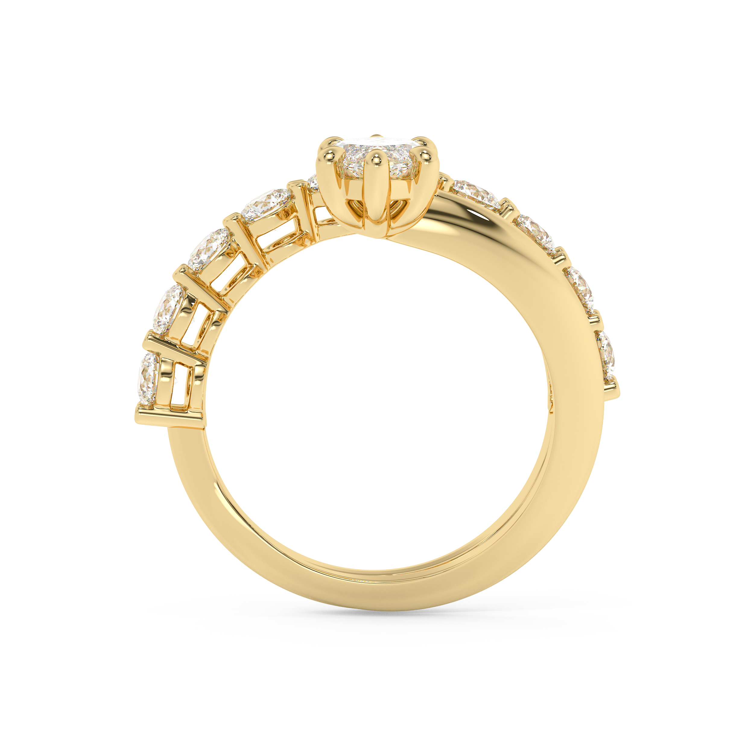 Marquise Pave Lab Grown Diamond Engagement Ring