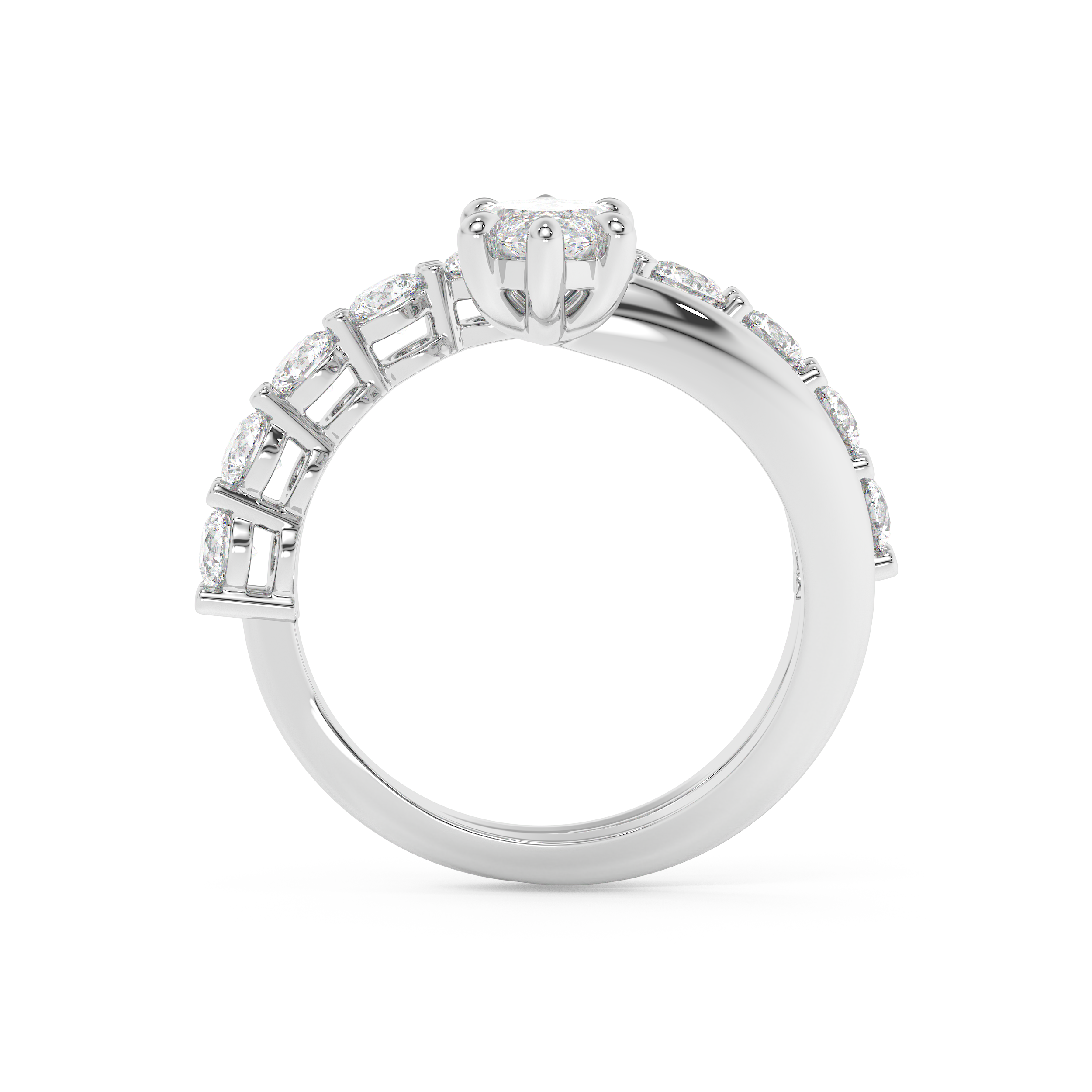 Marquise Pave Lab Grown Diamond Engagement Ring