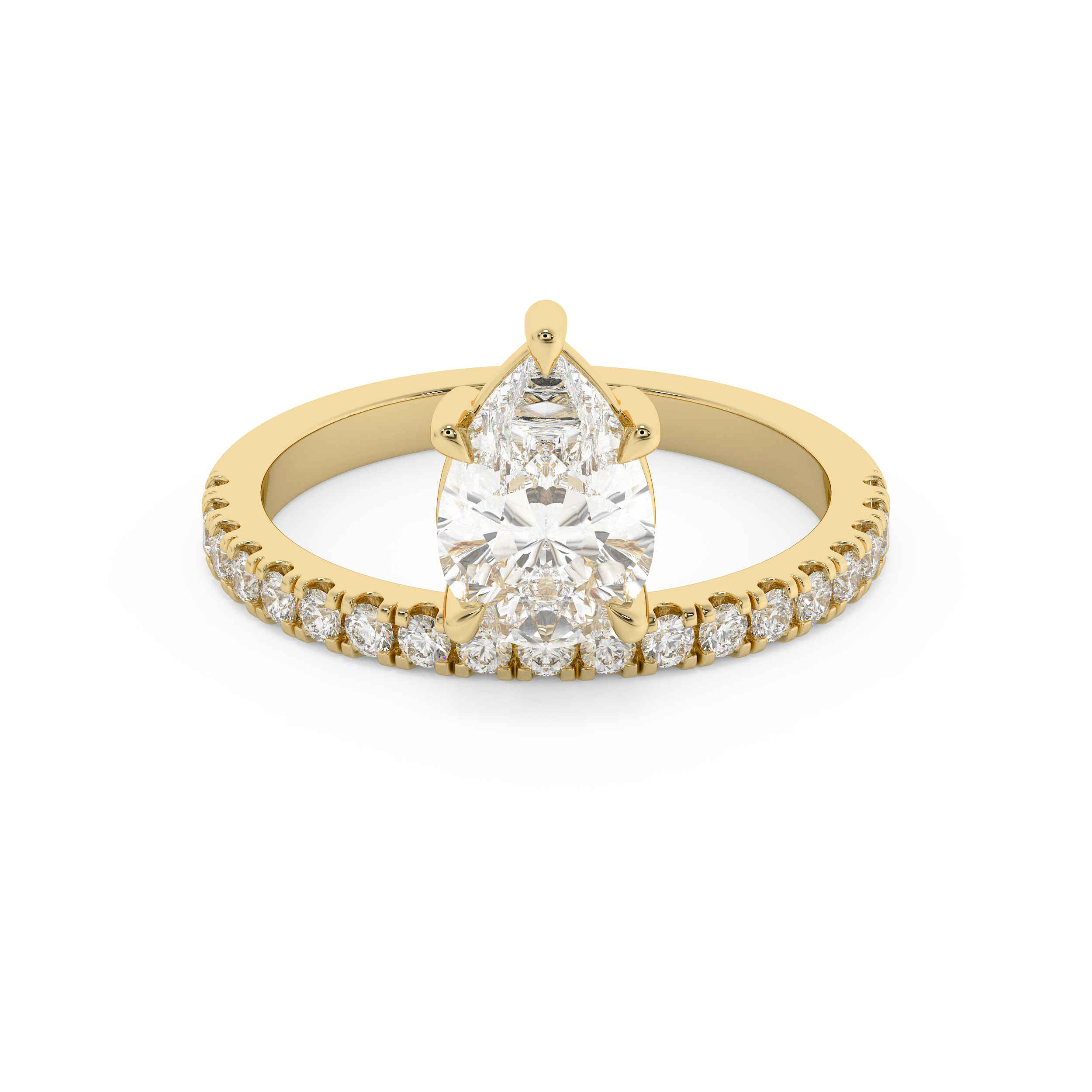 Pear Pave Lab Grown Diamond Engagement Ring