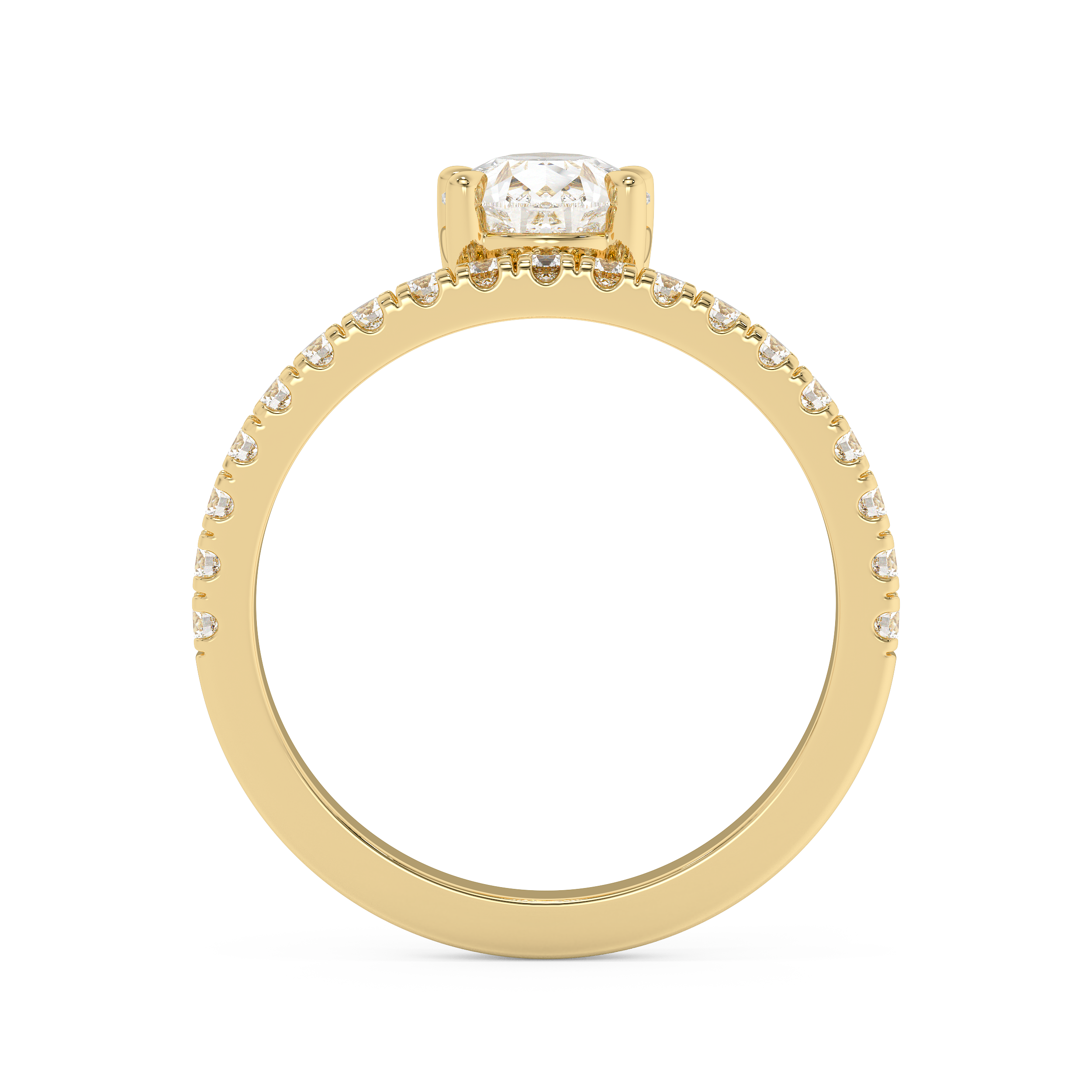 Pear Pave Lab Grown Diamond Engagement Ring