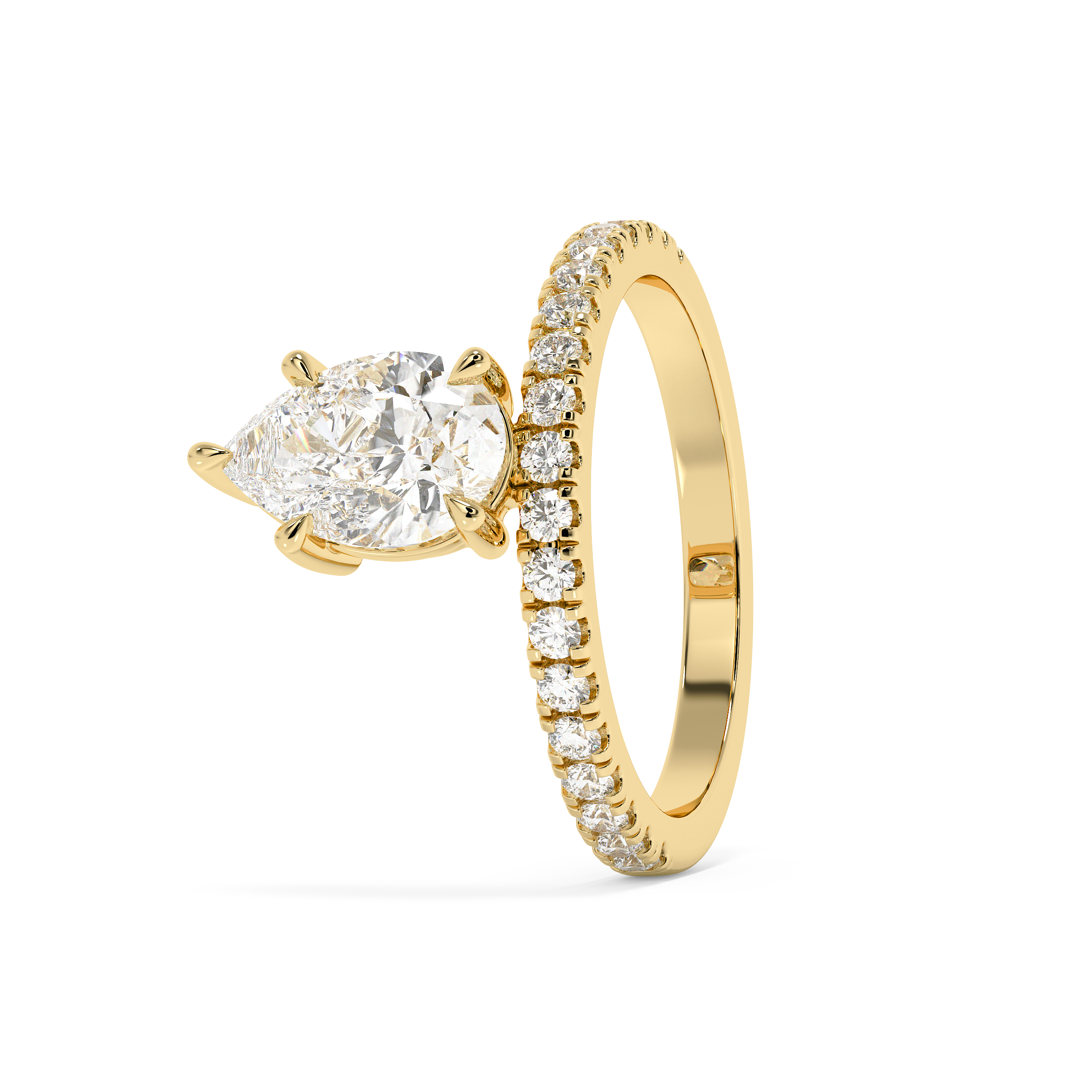 Pear Pave Lab Grown Diamond Engagement Ring