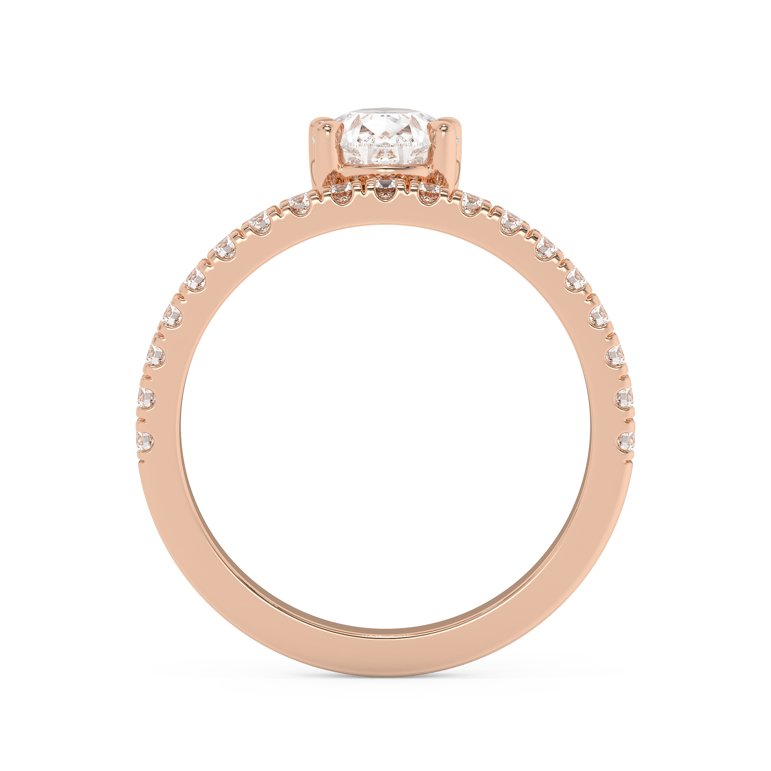 Pear Pave Lab Grown Diamond Engagement Ring