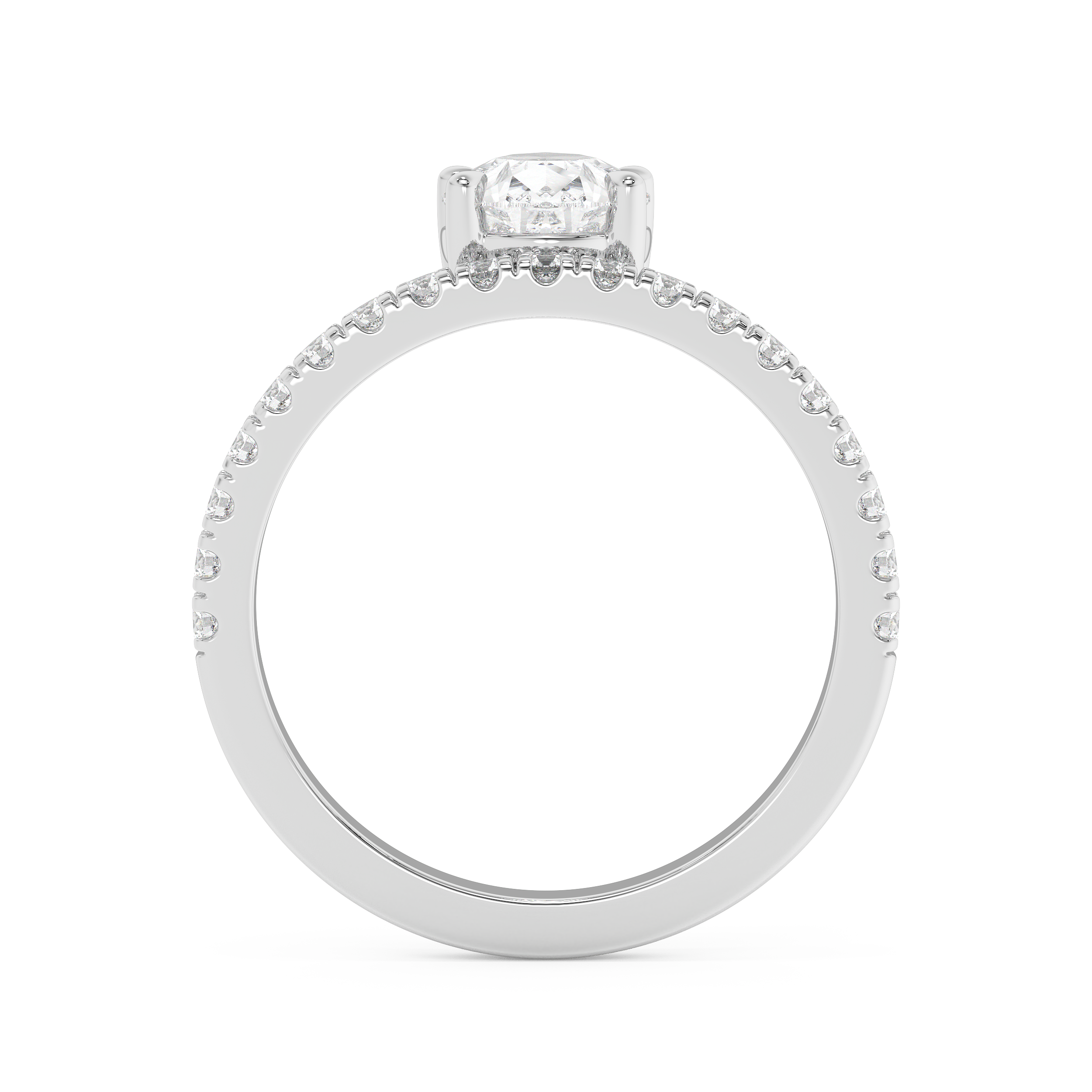 Pear Pave Lab Grown Diamond Engagement Ring