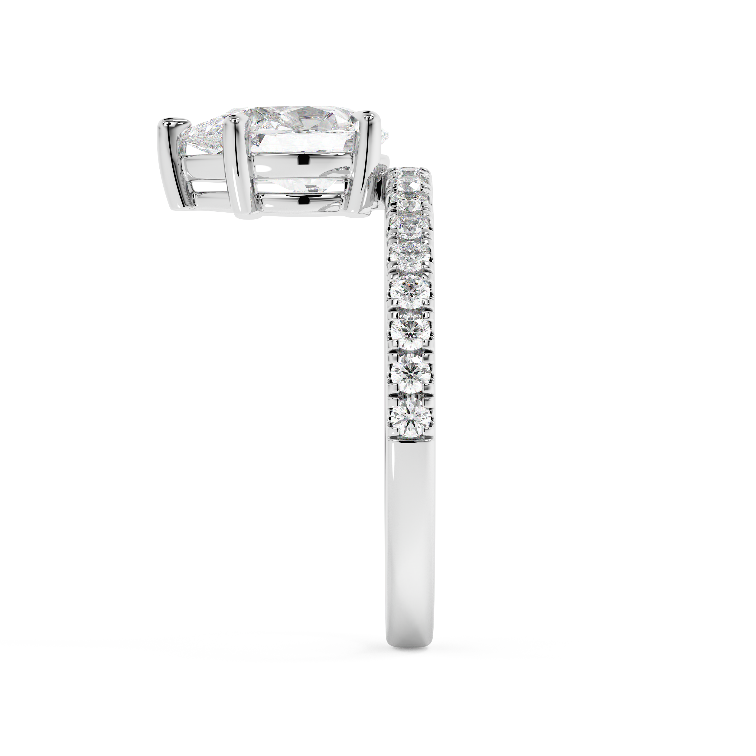 Pear Pave Lab Grown Diamond Engagement Ring