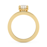 Oval Solitaire Split Shank Lab Grown Diamond Engagement Ring
