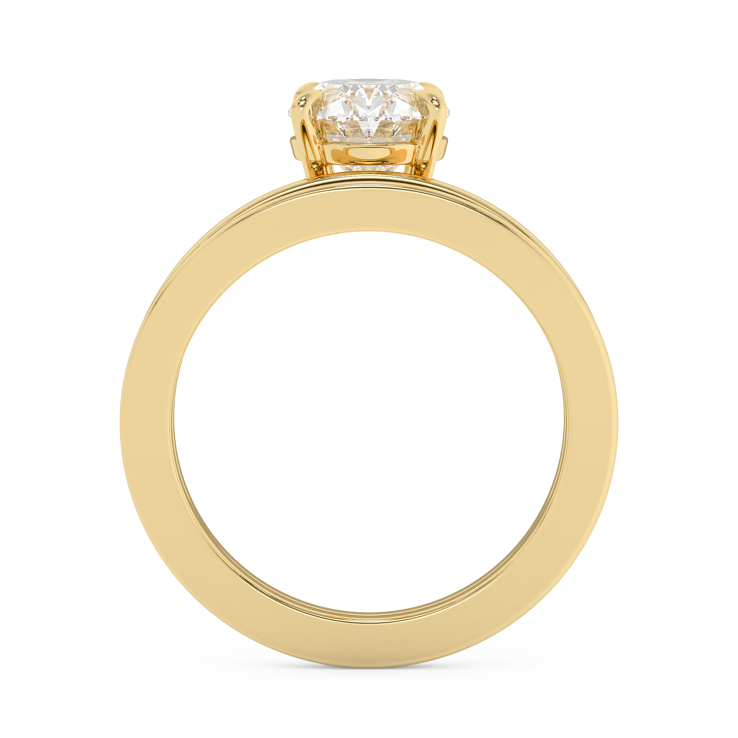 Oval Solitaire Split Shank Lab Grown Diamond Engagement Ring