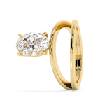 Oval Solitaire Split Shank Lab Grown Diamond Engagement Ring