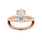 Oval Solitaire Split Shank Lab Grown Diamond Engagement Ring