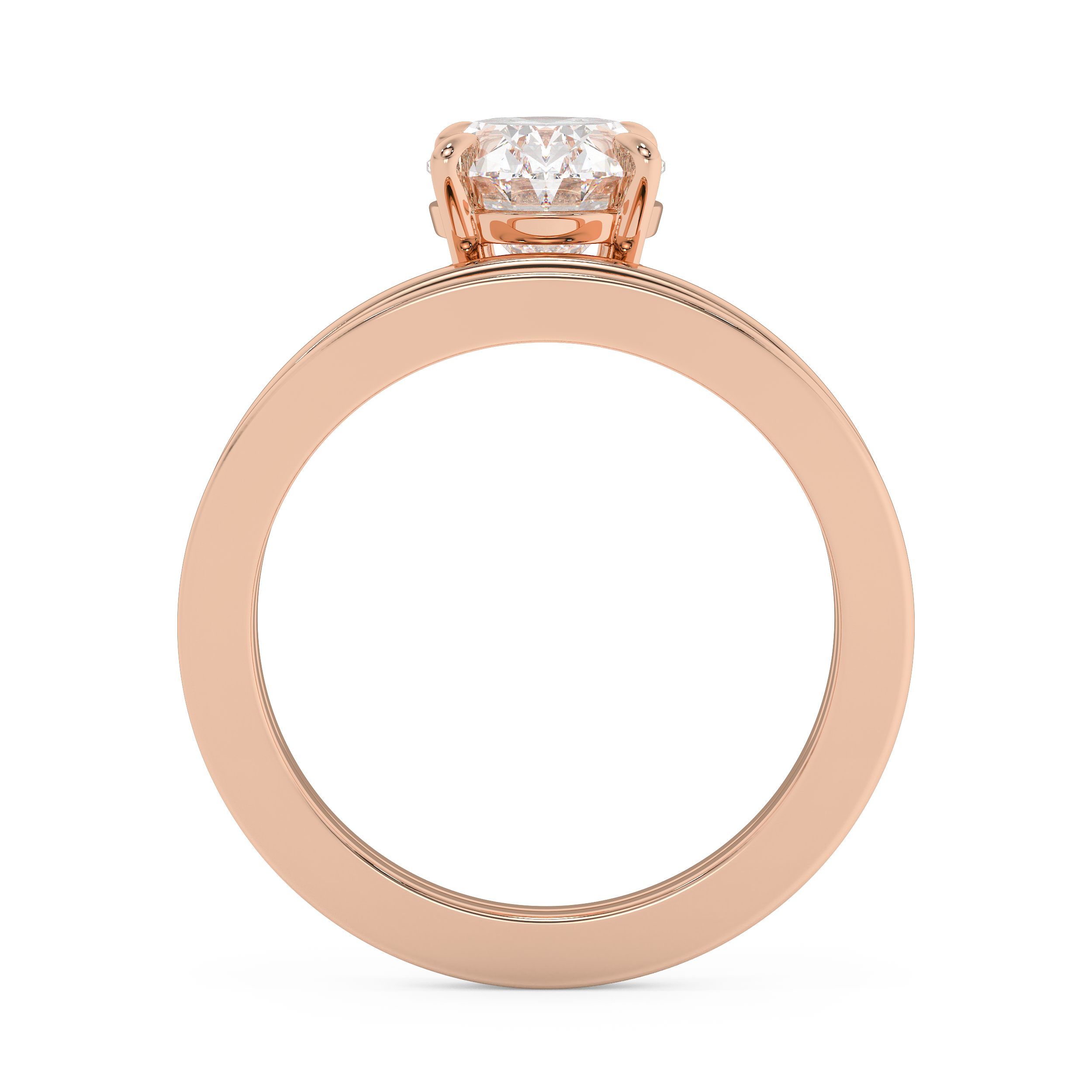 Oval Solitaire Split Shank Lab Grown Diamond Engagement Ring